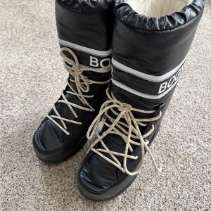 Bogner Black Winter Boots with White Accents